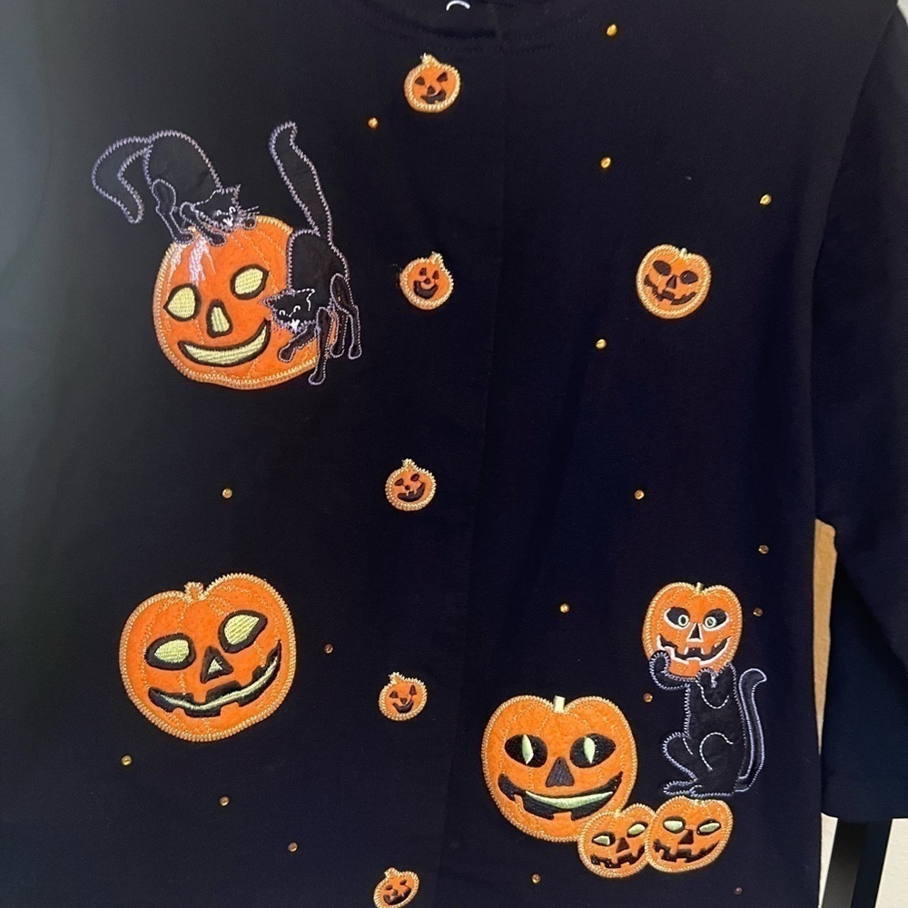 โถ๏ธ Onque โ๏ธ Halloween Black Cat Cardigan / Top ๐. Small - Picture 11 of 17